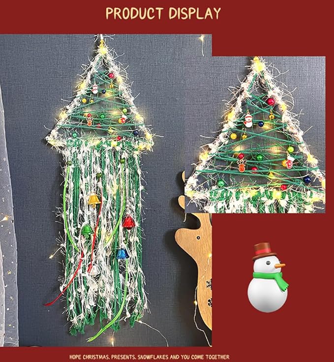 Christmas Tree Dream Catcher Handmade Christmas Dreamcatcher Hanging Decoration Home Wall Decoration Craft Ornament