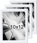 KTKDE 10x12 Picture Frame Set of 3,White Wooden frames, Vertical & Horizontal Wall Hanging for Wall or Tapletop Display,Studio Gallery Photo Frame for Photos, Posters & Art Prints