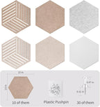 15'' Hexagon Cork Board Tiles Alternative 10 Pack, Adhesive Large Corkboard for Office Decorative, Hexagonal Felt Bulletin Board Tiles for Wall Vision Board, Sound Absorption Pin Board
