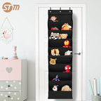 STORAGE MANIAC Over the Door Shoe Organizer with Curtain Dustproof Heavy-Duty Large Deep Pocket Hanging Shoe Organizer for Closet Dorm & Narrow Door Storage Shoe Holder Shoe Rack, 9-Shelf Black 1 Pack