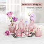 Mini Bud Vases Centerpieces for Tables,Clear Bud Vases for Flowers,Small Flower Vases Suitable for Birthday Party,Anniversary,Wedding Reception,Baby Shower (Pink, 22PCS)