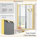 Keonjinn Gold Bathroom Mirror 60” x 40” Large Framed Mirrors for Wall Rectangular Vanity Mirror Brushed Gold Metal Frame Mirror Rectangle Farmhouse Mirror for Bathroom Sink(Horizontal/Vertical)