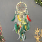 Christmas Rings Dream Catcher Handmade Christmas Dreamcatcher Hanging Decoration Home Wall Decoration Craft Ornament
