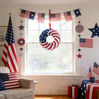 18 Inch Patriotic Red White Blue Wreath for Front Door, 4th of July Soft Touch Flower Wreath for Indoor Outdoor, Independence Day Memorial Day American Flag Wreaths