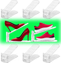 Shoe Slots Organizer for Closet 8PACK Shoe Stacker Adjustable Shoe Slots Organizer Shoe Space Savers Double Layer Stack Shoe Racks for Closet Organization Organizador de Zapatos (Transparent)