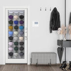 Unjumbly Baseball Hat Rack, 27 Pocket Over-The-Door Hat Organizer with Clear Deep Pockets to Display Baseball Caps Collection, Complete with 3 Over Door Hooks (Grey, 27 Pockets)