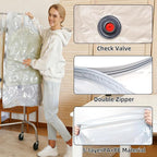 4 Pack Hanging Vacuum Storage Bags with Electric Pump (2 Long 2 Short), Vacuum Seal Space Saver for Suits, Jackets, Coats, Closet Organization (4)