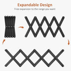 Accordion Wall Hanger, Hat Rack for Wall with 14 Coat Hooks, Expandable Hat Hangers Organizer, Vintage Decorative Coat Rack Wall Mount for Purse, Mug (Black)