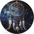 Wall Picture, with White Fantasy Dream Catcher Printed Circular Iron Hanging Picture,Wall Art Decor,Home for Bedroom Living Room Bathroom Decor,Iron Painting 11.8X11.8 in