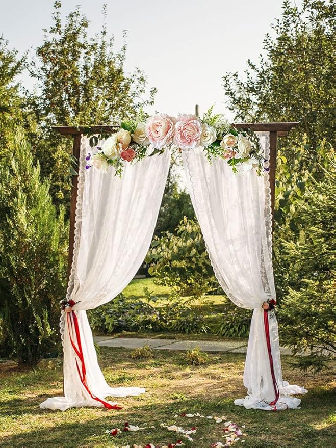 Artificial Rose Lintel Wreaths,Wedding Arch Flowers,Artificial Rose Flower Swag,Floral Swag Garland,Silk Flower Swag for Door Wedding Party Wall Backdrop (#1)