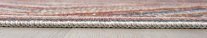 Keen Home Design 5x7 Rug - Machine Washable Area Rug with Non-Slip Backing, Ideal for Living Room, Dining Room, Bedroom - Vintage, Easy Clean, Durable, Low Pile Rug - (5' x 7')