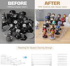 Goabroa 2 Sets 10 Pcs Clear Display Risers, Rectangular (7"-8"-9" L) Risers Display Stands, Table Stands for Jewelry, Cupcake, Perfume, Figures