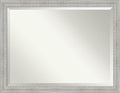Amanti Art White Wall Mirror 34x44 Rustic White Wash Rectangle Bathroom Mirror for Wall Decor Living Room, X-Large Country Rustic Wood Frame, Hangs Horizonally and Vertically, Bathroom Decor, Beveled
