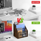 YINMIT Magazine Holder, Stepped 3 Tier Magazine Rack Floor, Magazine Storage Basket, Folder Organizer Bin for Magazines,Books,Newspapers,Tablets
