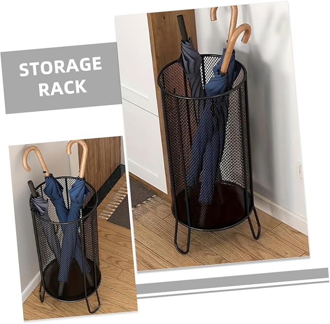 OUNONA Umbrella Stand Drip Tray Entryway Organizer for Umbrellas Canes and Walking Sticks Compact Stylish and Functional Storage for Home and Office