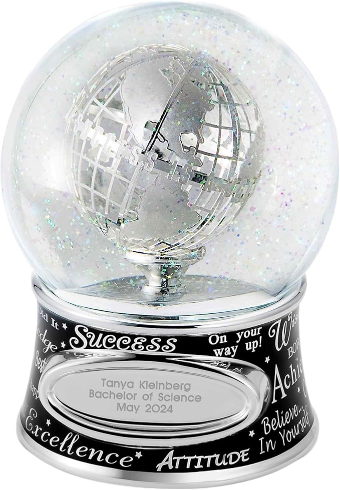 THINGS REMEMBERED Engraved Graduation Success Musical Snow Globe, Plays “The Impossible Dream” Music, Beautiful and Unique Graduation Gift (Free Customization)
