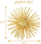 Gold Sphere Decor, Metal Gold Starburst Tabletop Sculpture Decor, Modern Metal Starburst Centerpiece, Spike Ball Decoration for Home Decor