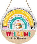Welcome Sign for Classroom Door Decorations Welcome to Our Classroom Door Sign 12"x12" Welcome Back to School Door Hanger Wreath Classroom Signs for School Classroom Bulletin Board Teacher Supplies