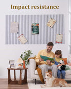 48 x 32" Large Bulletin Board, Decorative Felt Pin Board, 0.35“ Thick Foldable Photo Display Board with Self-Adhesive Tape, Vision Board for School Home Kitchen Office Walls/Sliver Grey