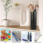 Metal Umbrella Holder - Round Stand Rack Storage Organizer for Home Office Hotel Entryway (5.9x16.5" Black)