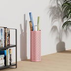 Metal Round Umbrella Stand,Free Standing Umbrella Holder Bin, Canes Walking Sticks Holder for Entryway, Home, Office,Pink