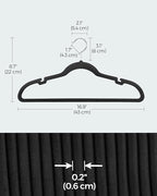 SONGMICS Velvet Hangers 60 Pack, Non-Slip Clothes Hangers with Shoulder Notches, Pants Bar, 360° Swivel Hook, Space-Saving, for Closet, Ink Black UCRF030B01