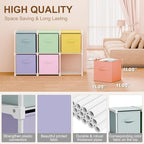 6 Cube Storage Organizer with Shelf Back to School Boxes 11 Inch Toy Storage Bins Closet Organizers Drawers Fabric Dresser for Playroom Books Bedroom Dorm Kitchen (Multiple Colors)
