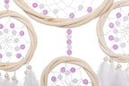 Large Rattan Dream Catchers - Light Purple Rooster Feather with Luxury Pearl, Multiring, Handmade Dreamcatcher for Bedroom, Dream Catcher for Girls, Dream Catchers for Boys, Dream Catcher Wall Decor