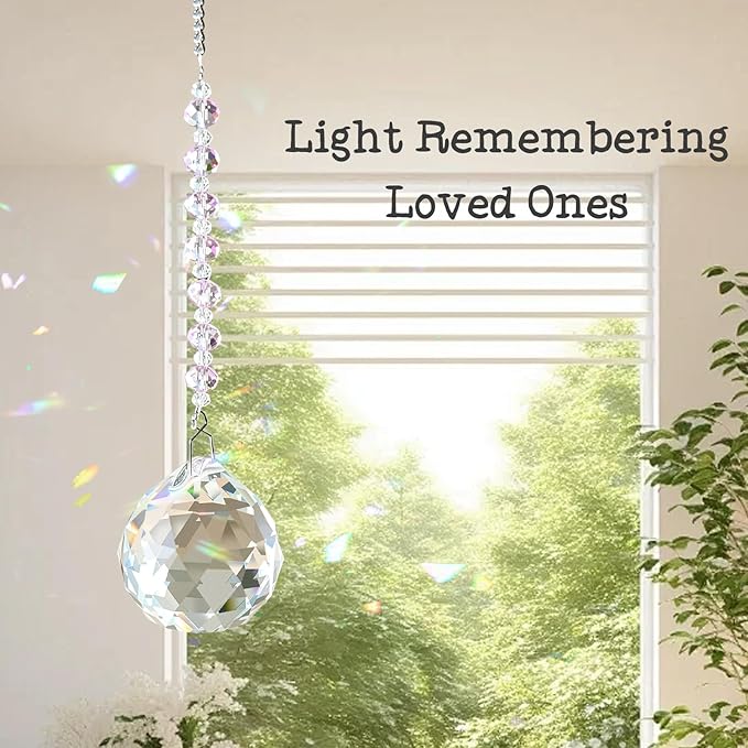 Sympathy Gifts for Loss of Loved One, Crystal Sun Catcher Rainbow Gifts, Unique Condolence Memorial for Loss of Mom Dad Dog, Ideal Grief Bereavement Miscarriage Gifts (Light Purple)