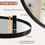 Black Oval Mirror, 17"x30" Oval Bathroom Mirror, Matte Black Mirror with Aluminium Alloy Frame, Anti-Rust, Tempered Glass, Wall-Mounted Modern Mirror for Bathroom, Bedroom, Living Room