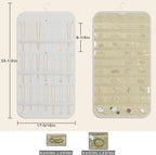 Hanging Jewelry Organizer Storage, 40 Pockets 36 Hooks Necklace Earring Bracelet Ring Organizer, Double - Sided Design, White and Beige