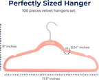 SereneLife 100 Pack Velvet Hangers - Non-Slip Felt with 360° Swivel Hook, Space-Saving, Ultra-Thin, Lightweight for Shirts, Sweaters, Hoodies, Kids Clothes & Dresses