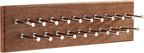 TreeHouse London Tie Rack Organizer – Holds 40 Large Ties – Solid Wood & Sturdy Metal Storage Holder for Closet – Wall Mounted Tie Display Hanger for Wall, Bedroom - (Walnut Tie Rack) 16" L X 4.25" H