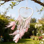 Sewroro 10pcs Heart Shaped Dreamcatcher Rings, Metal Dreamcatcher Hoops for DIY Crafts, Handmade Dress Accessories for Women and Girls, 4. 72 Inch Silver Wire Frames