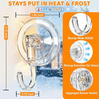 HEYHOUSE Wreath Hangers for Front Door, Clear Suction-Cup-Hooks Wreath-Door-Hanger on Glass Window,Easter Valentine’s Decorations Indoor Outdoor Over The Doors Hooks,Removable and Reusable, 4 Pack