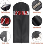 Univivi Garment Bag Suit Bag for Storage and Travel 60 inches, Lightweight Study Full Zipper Washable Suit Cover for Dresses, Suits, Coats, Set of 5