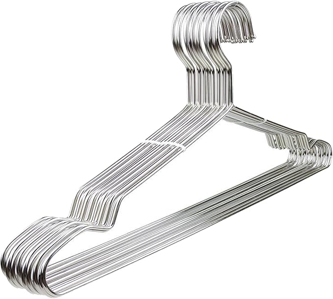 Wire Hangers 10 Pack Clothes Hangers Heavy Duty Metal Coat Hanger Stainless Steel Thin Hangers 16.5 inch