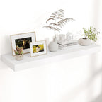 Venusmiles Floating Shelves for Wall, 40" W x 12" D x 2" H, 1 Pack of Long Wall Mounted Engineered Wood Shelves with Invisible Brackets for Living Room, Bedroom, Bathroom, Kitchen Decor, White