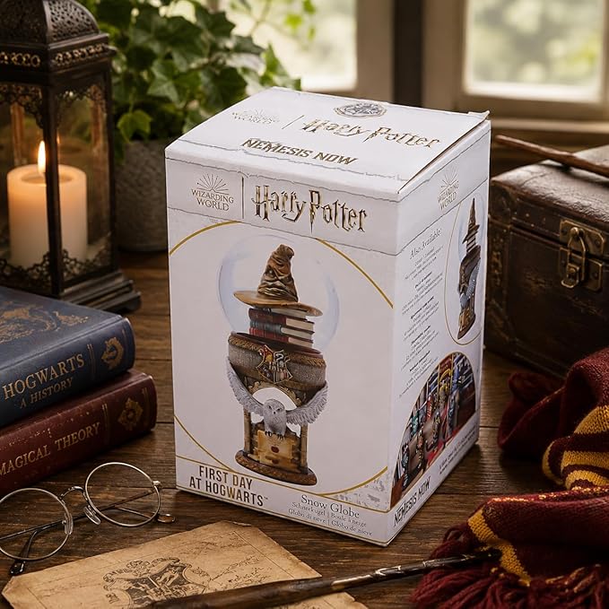 Nemesis Now Harry Potter Hogwarts Snow Globe, Officially Licensed Collectible Merchandise, Hand-Painted Resin, Features Hedwig and The Sorting Hat