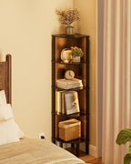 Corner Shelf Stand, 5 Tier Corner Bookshelf,Corner Furniture for Bedroom Display Corner Shelf for Small Space,Wood Shelves with Storage Rack for Living Room,Office,Black