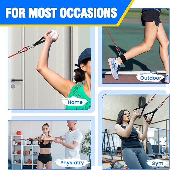 Baseball Resistance Arm Bands - Baseball Bands for Arm Strength, Durable Baseball Bands with Interchangeable Grips, Ideal for Baseball Training, Warm-Ups & Beginner Learning