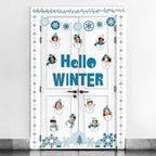 Hello Winter Bulletin Board Set Snowflake Border Classroom Decorations DIY Photo Holiday Snowman Paper Cutouts for Christmas Chalkboard School Home Wall Teacher Supplies