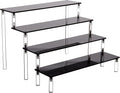 Acrylic Stands for Display,4 Tier Black Cupcakes Perfumes Figurines Display Stand Risers Shelf for Decoration and Organizer