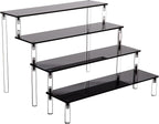 Acrylic Stands for Display,4 Tier Black Cupcakes Perfumes Figurines Display Stand Risers Shelf for Decoration and Organizer