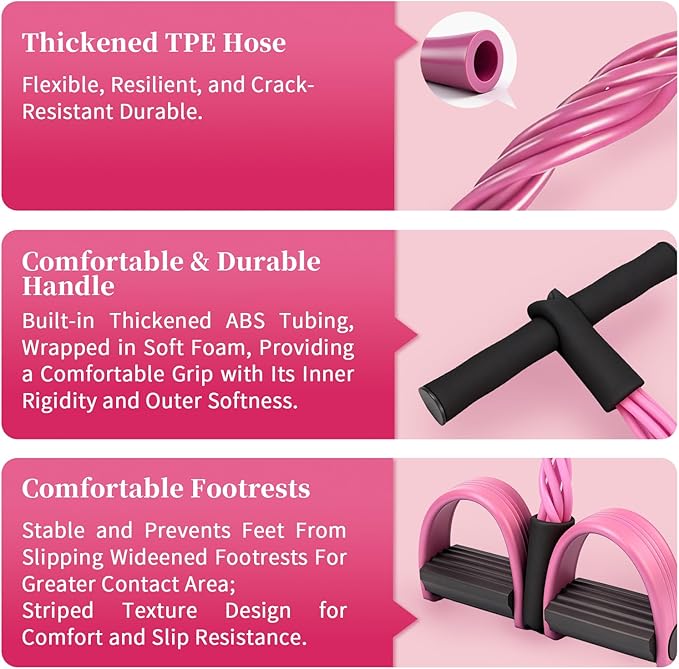 Multifunction Tension Rope, 6-Tube Elastic Yoga Pedal Puller Resistance Band, Natural Latex Tension Rope Fitness Equipment, for Abdomen/Waist/Arm/Leg Stretching Slimming Training