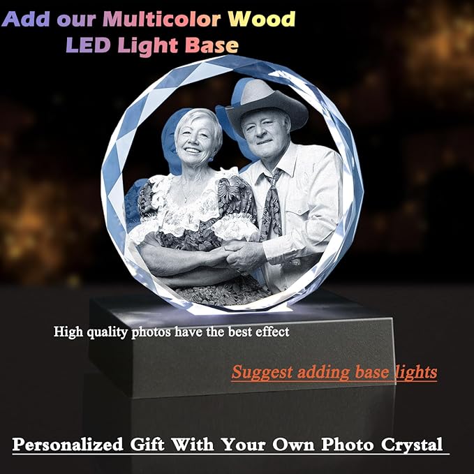 3D Crystal Photo, Personalized Gifts for Women, Wife, Her, Him, Men, Husband,Custom Photo Gifts,Personalized Mother's Day Birthday, Anniversary, Memorial Gift
