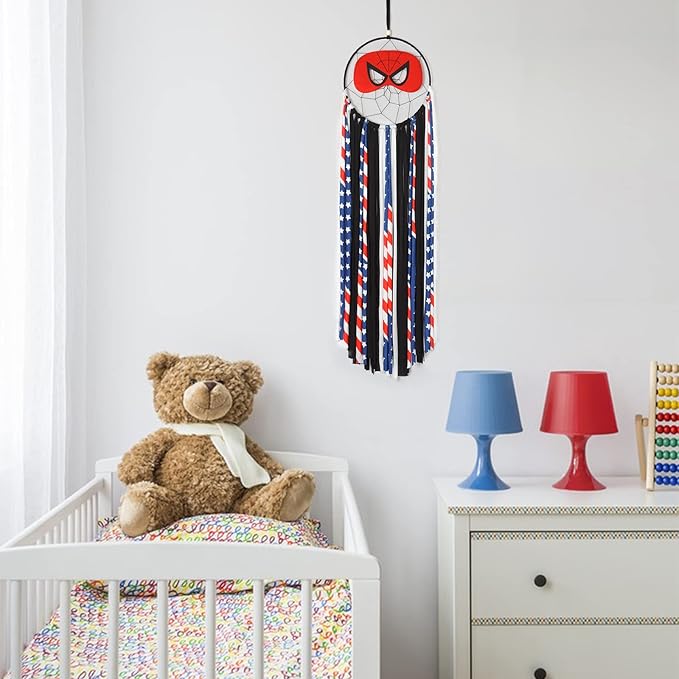 Dream Catcher Handmade Dreamcatcher Room Nursery Decor for Girls Boys Kids Bedroom Baby Room Party Children Playroom Dorm Decoration Wall Hanging Ornament Craft Gift (Spider)