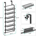 bukfen Over The Door Shoe Organizer,6-Tier Adjustable Door-Mounted/Wall-Mounted Shoe Rack,Heavy-Duty Metal Storage for Closet Door,Black,1 Pack