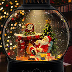 AOMIL Christmas Snow Globe Lantern with Music & Timer - USB/Battery Operated LED Glittering Globe, Snow Globe Decor for Home Holiday (Santa Claus)