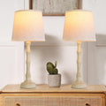 Lamps Set of 2 Modern Farmhouse Table Lamp Bedside Reading Lamps Living Room End Tables Set Lamps for Night Stands Bedroom Night Lamp,High 26.25 Inch,Off-white,With Fabric Lamp Shade,Bulb Not Included